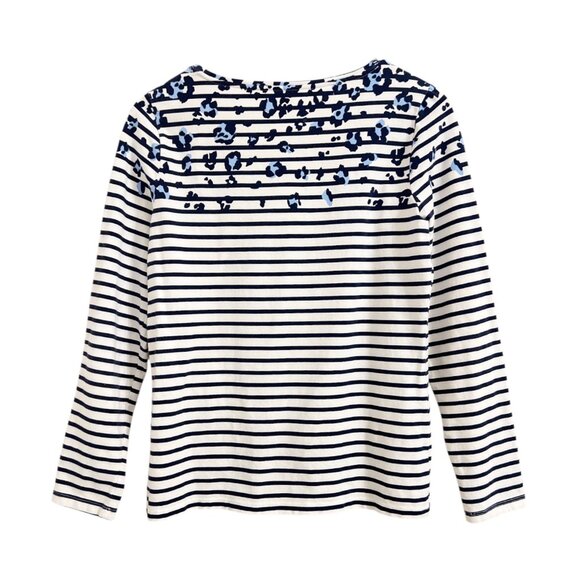 Talbots Tee Women's Size Medium Animal Stripe Long Sleeve T-Shirt Stretch - Picture 2 of 7